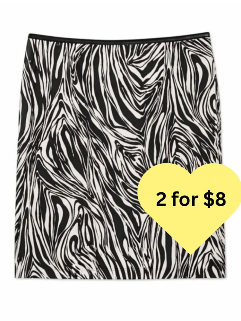 Willi Smith Black & White Pencil Skirt